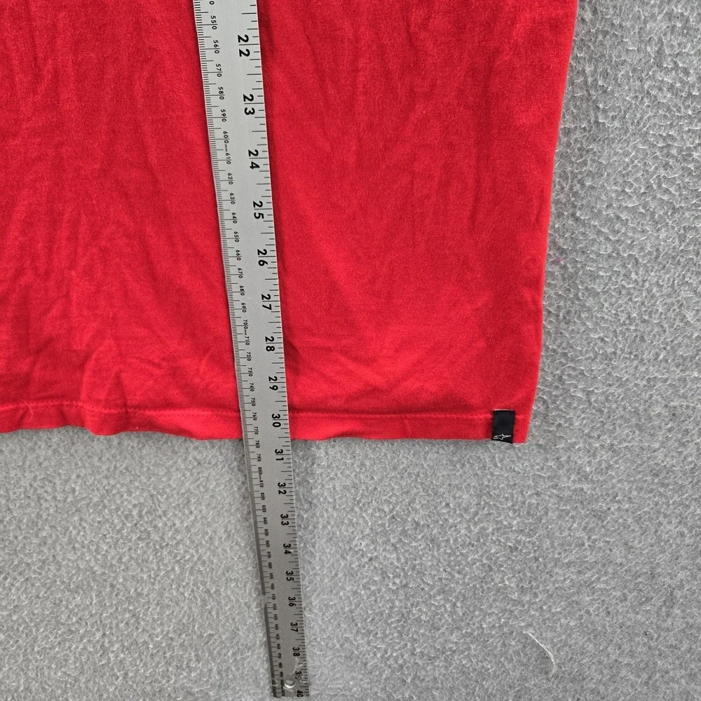 Alpinestars Men Shirt‎ 2XL Red Y2K Grunge Skate Logo Stripes Short Sleeve